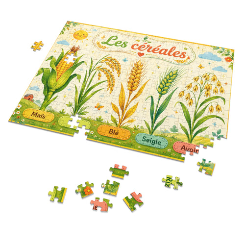 Les Céréales 500-Piece Jigsaw Puzzle with Tin — Educational Botanical Illustration
